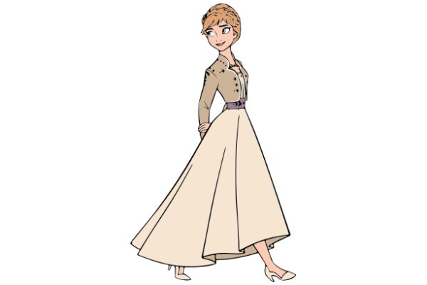 A Stylish Illustration of a Woman in a Fashionable Outfit