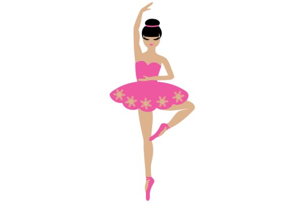 Ballerina in a Pink Tutu and Ballet Shoes