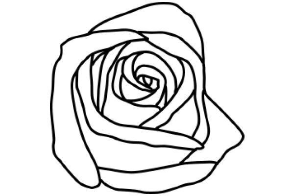 Simplistic Line Drawing of a Rose