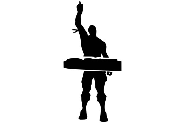 Silhouette of a Person Raising Their Arm in a Victory Pose