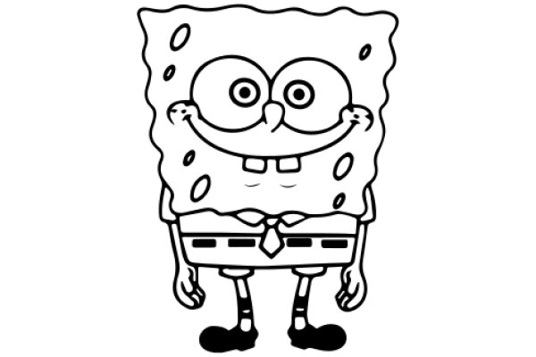 A Playful Line Drawing of SpongeBob SquarePants