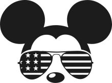 Stylish Mickey Mouse Sunglasses with American Flag Design