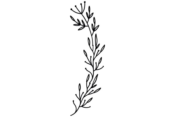 Stylized Artwork of a Plant Branch