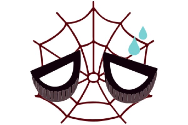 A Playful Illustration of a Spider Web with a Tearful Expression