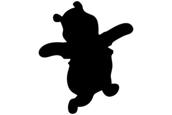 Silhouette of a Playful Piggy Bank Character