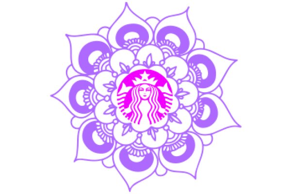 Stylized Starbucks Logo with Floral Patterns