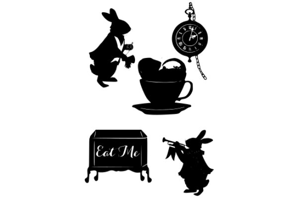 A Silhouette Story: A Rabbit, a Clock, and a Cup of Tea