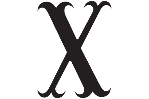 Stylized Black Letter 'X' on a White Background