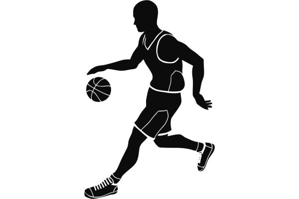 Silhouette of a Basketball Player in Action