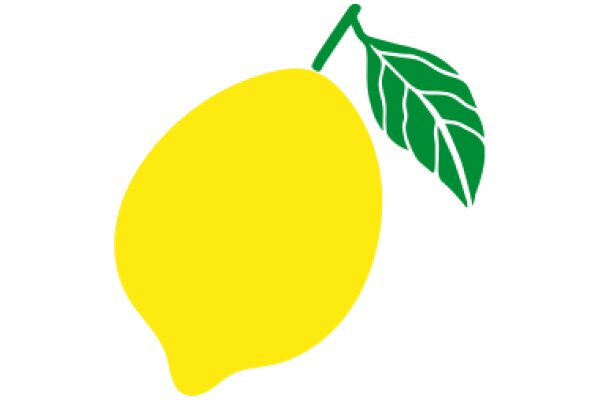 Vibrant Yellow Lemon with a Green Leaf