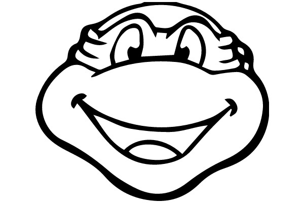 Simplistic Line Drawing of a Smiling Cartoon Character