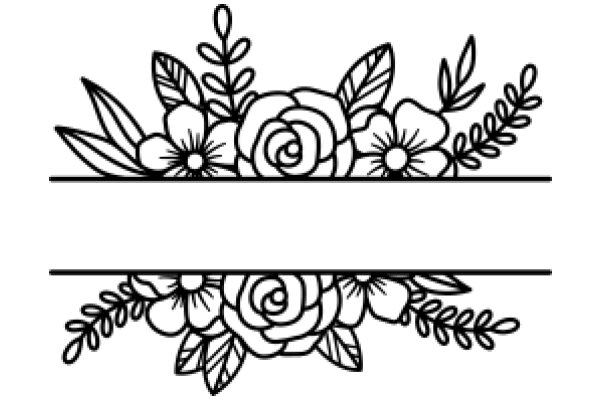 Elegant Floral Design: A Line Art