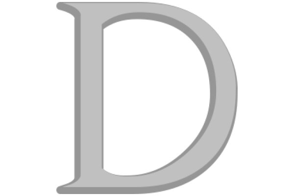 Simplistic Gray Letter 'D' on a White Background