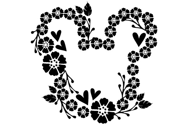 Floral Art with Heart Accents