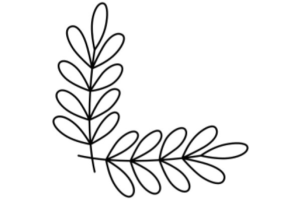 Simplistic Line Drawing of a Plant