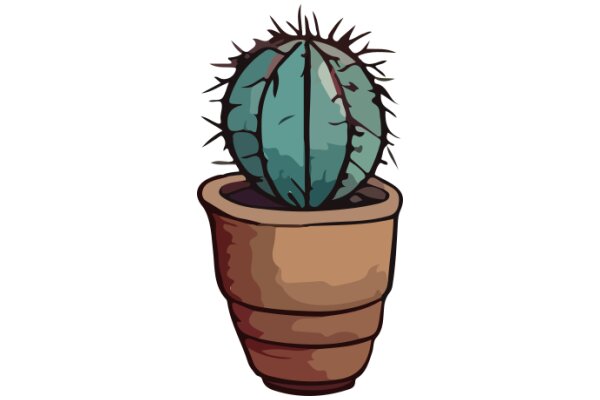 A Cactus in a Pot: A Simple Yet Charming Illustration