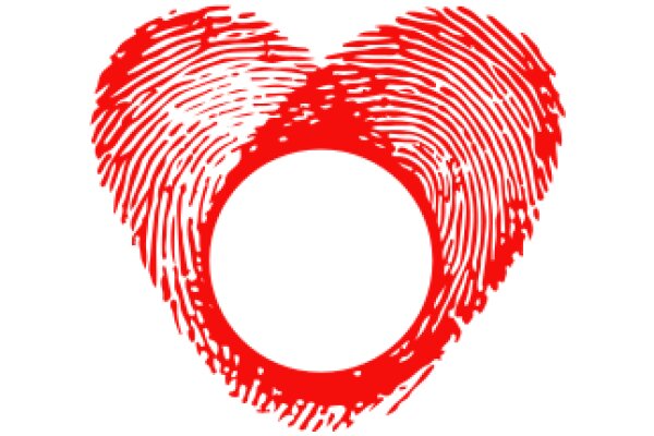 Digital Art: A Red Heart with a Fingerprint Design