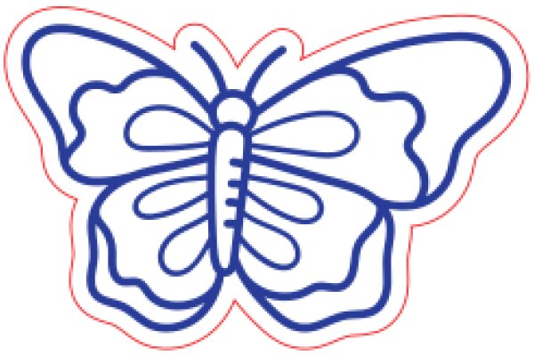 Stylized Butterfly Logo with a Pink Outline