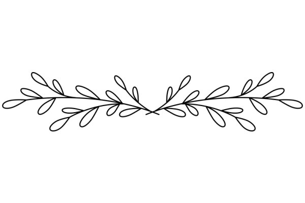 Simplistic Line Art of a Floral Garland