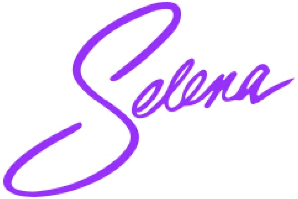 Stylized Purple Signature of the Name 'Selena' with a Curved Script