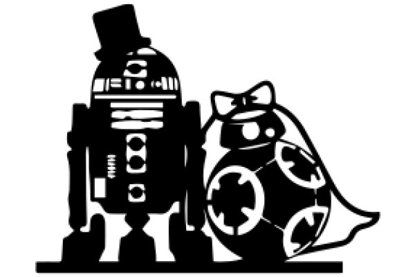 A Playful Silhouette of a Droid and a Bird