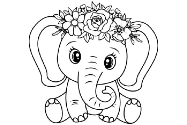 Adorable Elephant with a Flower Crown