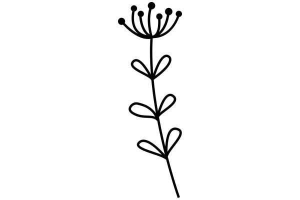 Simplistic Line Drawing of a Plant