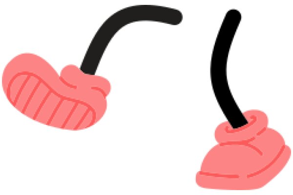 A Playful Pink and Black Drawing of a Pipe and a Pipe Cleaner