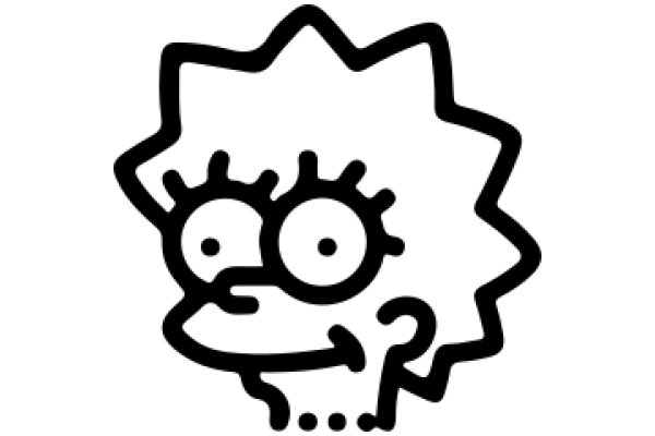 Simpsons-Inspired Art: A Line Drawing of Bart Simpson's Face