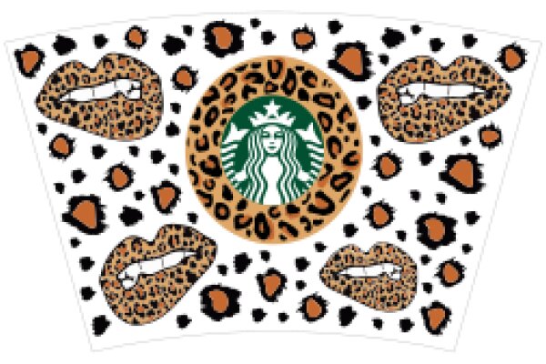 Starbucks-Inspired Mug with Leopard Print and Lip Design