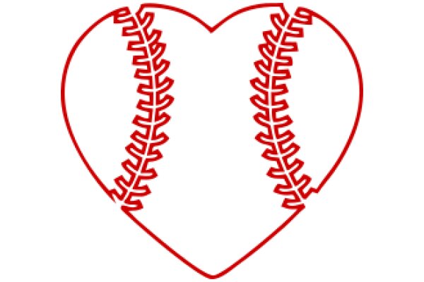 Red Stitched Heart with Baseball Stitches