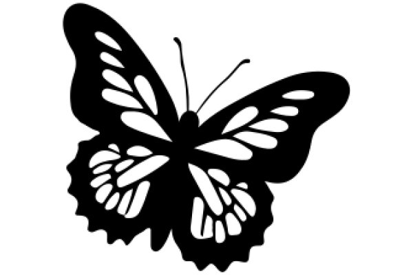 Stylized Black Butterfly Silhouette