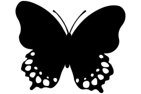 Stylized Black Butterfly Silhouette