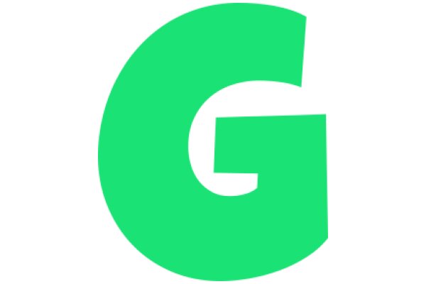 Vibrant Green Letter G on a White Background