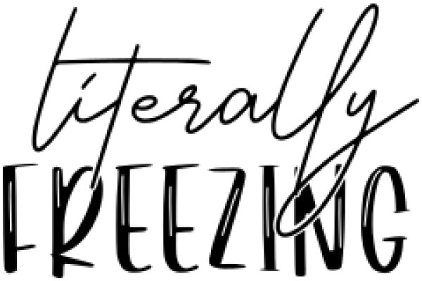 Stylized Text Art: 'Titerally Freezing' with a Hand-Drawn, Curly Script Aesthetic