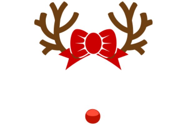 A Festive Holiday Decoration: A Red Bow and Brown Antlers