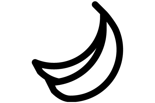 A Simple Line Drawing of a Banana