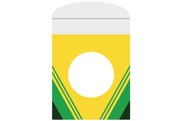 Vibrant Can of Beer with a Green Stripe and a Yellow Circle