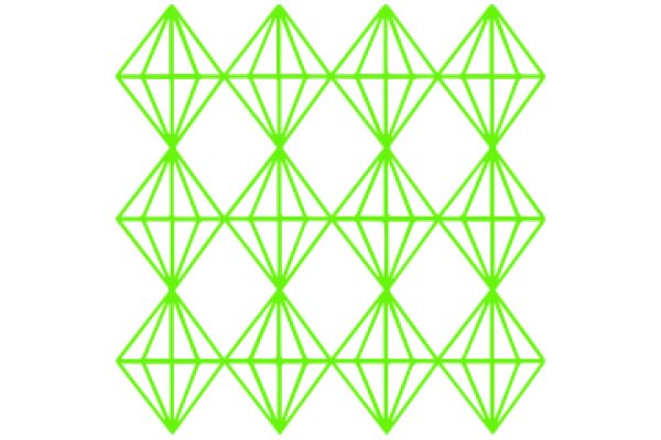 Vibrant Geometric Pattern: A Symmetrical Display of Green Diamond Shapes