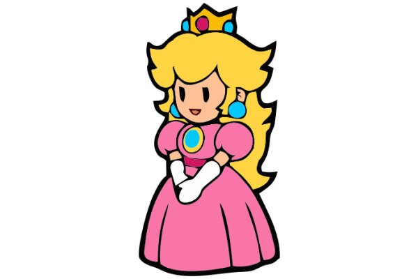 A Whimsical Princess: A Cartoon Character in a Pink Dress