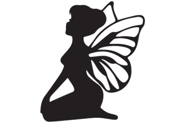 Silhouette of a Woman with Butterfly Wings