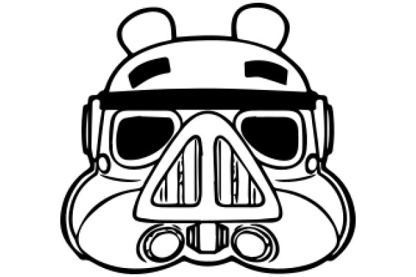 Stylized Illustration of a Character with a Mask and Goggles