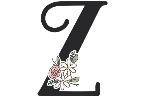 Stylized Letter Z with Floral Accent