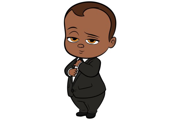 A Stylish Cartoon Character in a Suit and Tie