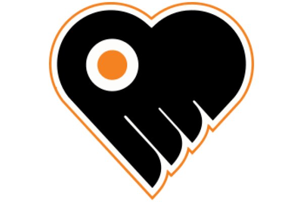 Stylized Hockey Logo with Orange and Black Design