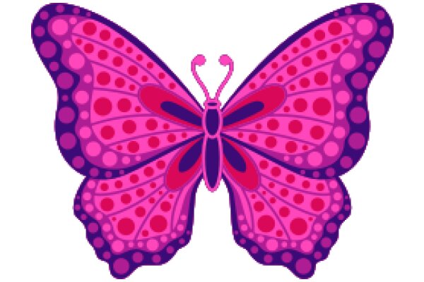 Vivid Pink and Purple Butterfly Illustration