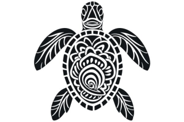 Stylized Turtle Design with Intricate Patterns