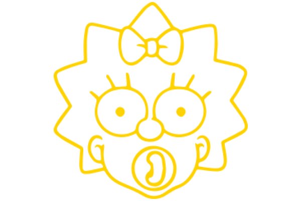 Simpsons-Inspired Character with a Yellow Bow and a Surprised Expression