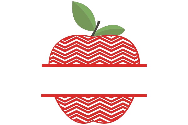 A Red Apple with a Green Leaf, Surrounded by a Patterned Border