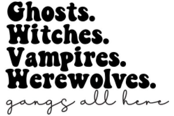 Ghosts, Witches, Vampires, Werewolves: A Collection of Supernatural Themes